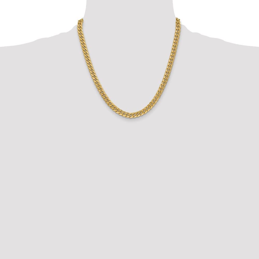 14K Yellow Gold 6mm Miami Cuban Chain Necklace D919