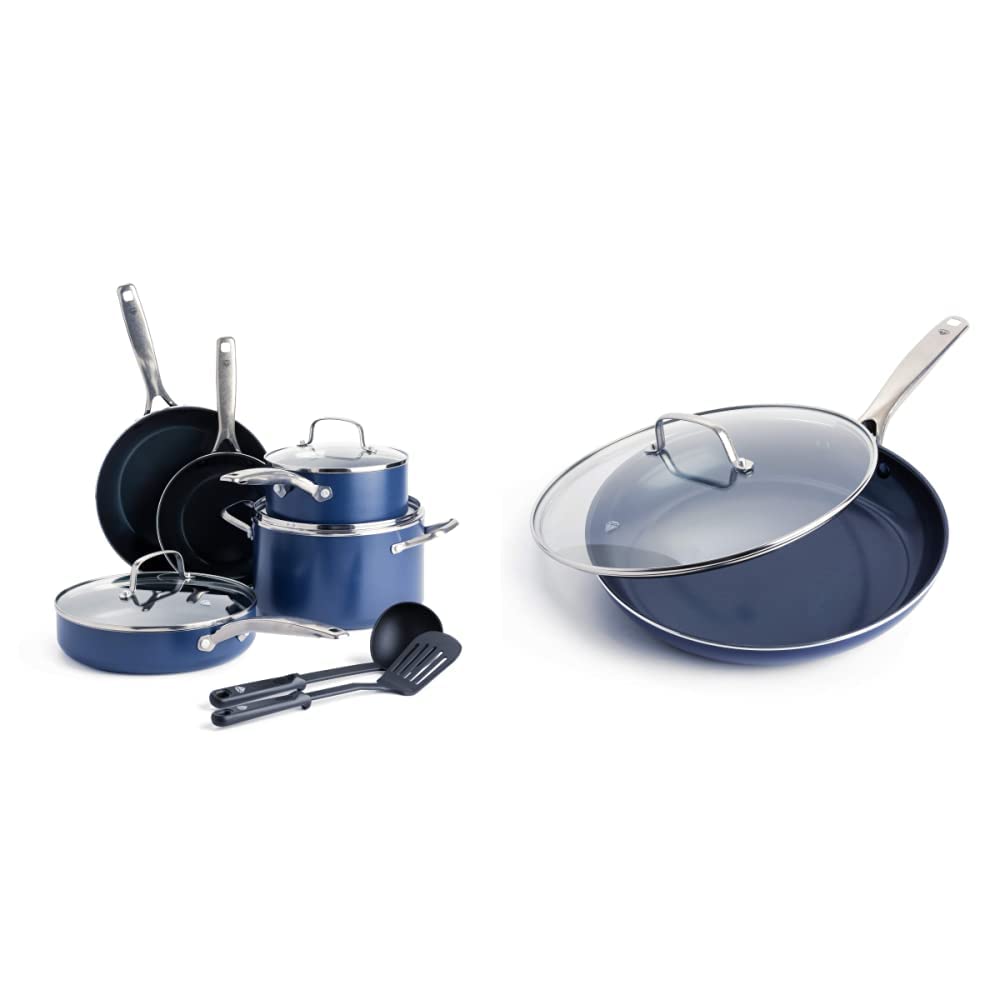Blue 10 Piece Ceramic Nonstick Cookware Set B28777