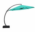 11ft Turquoise Blue Offset Cantilever Patio Umbrella with Base M815
