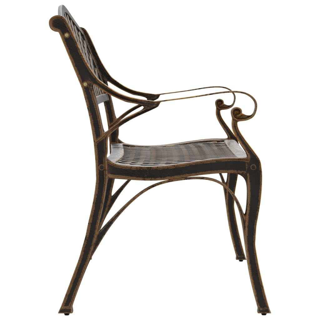 Cast Iron Metal Garden Bench with Antique Bronze Finish R4317