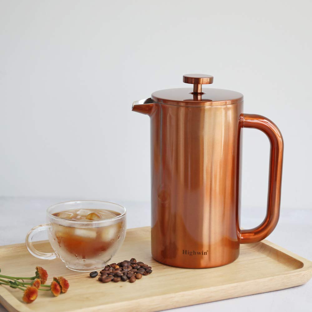 8 Cup Double Wall Insulated Stainless Steel French Coffee Press Y569