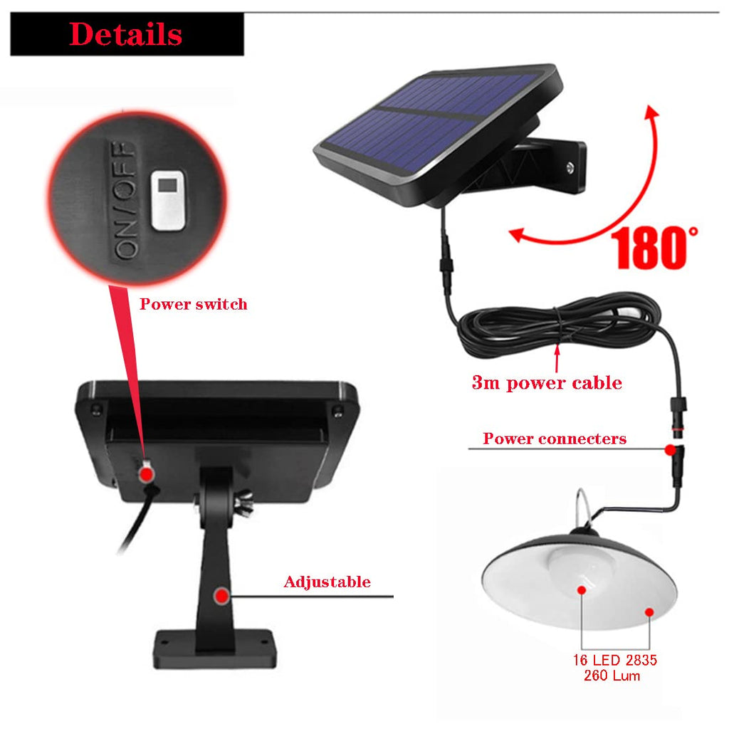Solar Pendant Lights IP65 Waterproof Dusk to Dawn with Remote Controller I92630