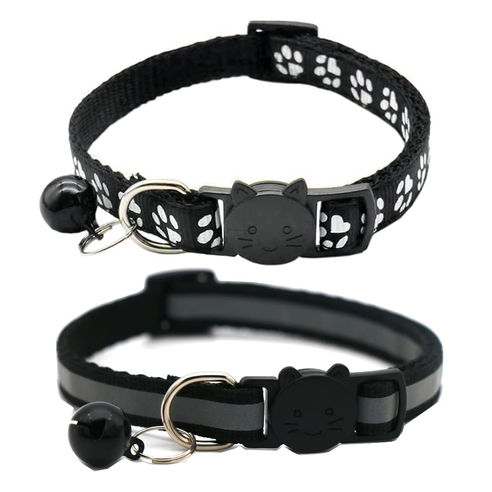 2 Pack Black Cat Collars with Bell H453621