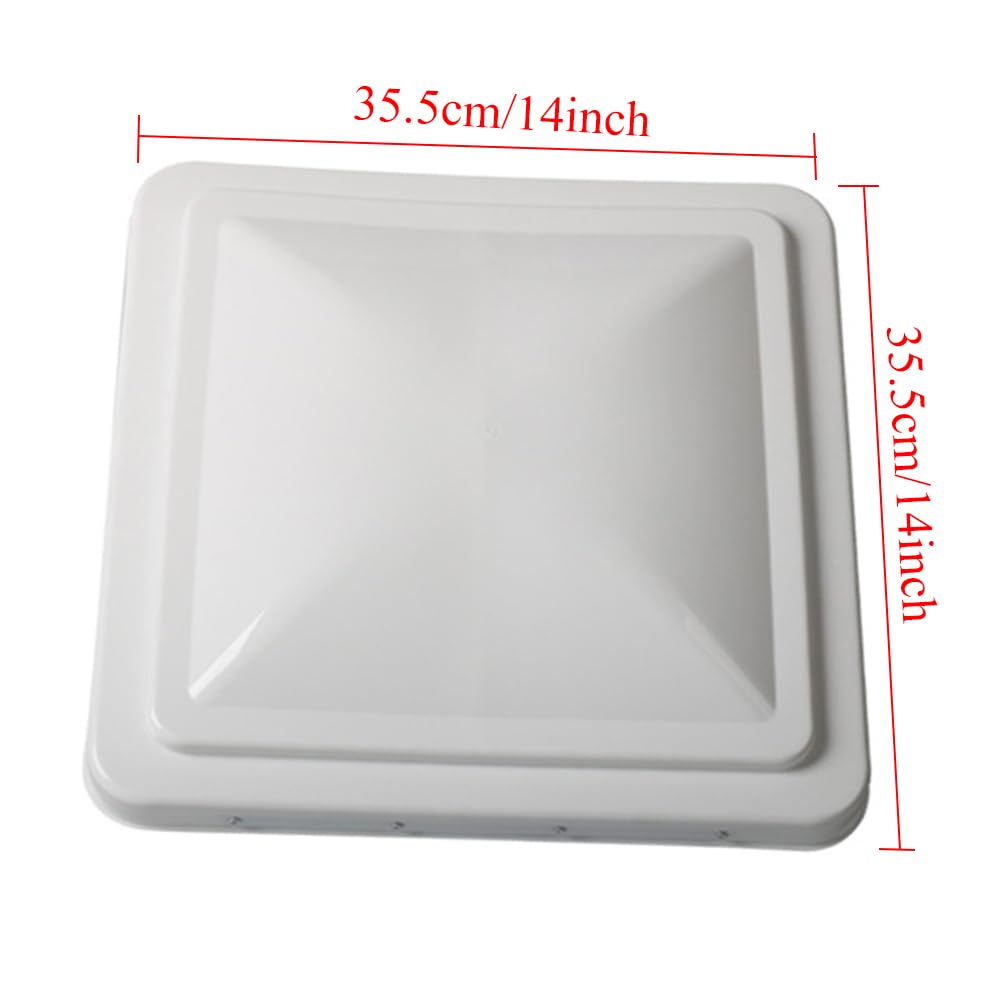 14 Inch White Impact-Resistant RV Roof Vent Lid Cover J291