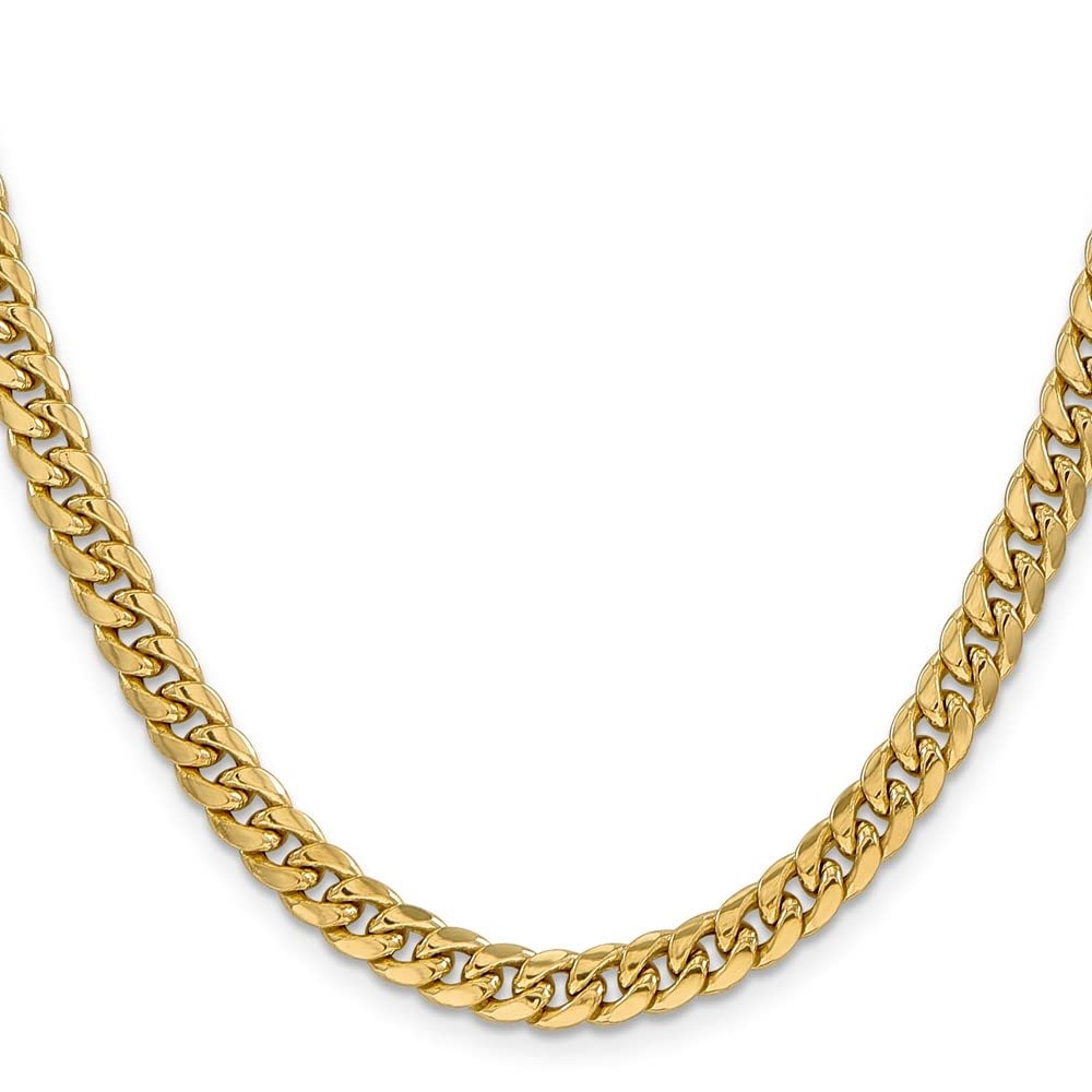 14K Yellow Gold 6mm Miami Cuban Chain Necklace D919