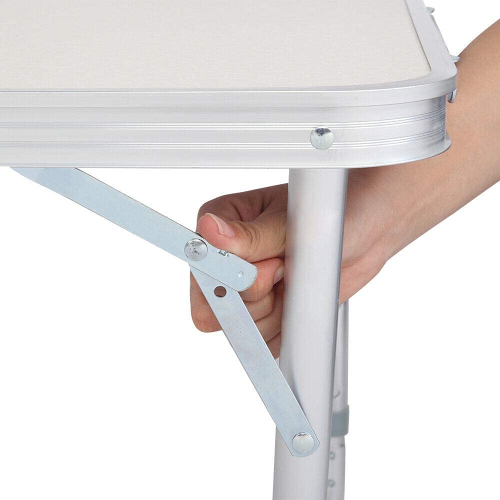4ft Aluminum Folding Camping Table White I9796