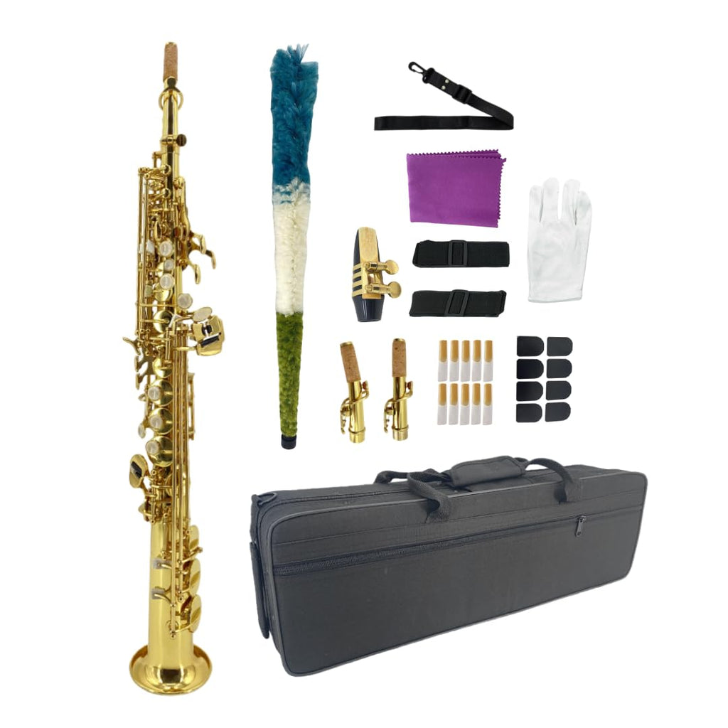 Straight Soprano Saxophone with Case, Mouthpiece, Neck Strap & Accessories A1145