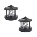 2 Pcs Solar Powered Lighthouse Shape Light D55433