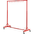 Adjustable Height 66 lbs Capacity Painting Rack with 8 Hooks and 4 Swiveling Wheels O437