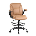 Brown PU Leather Drafting Chair X7182