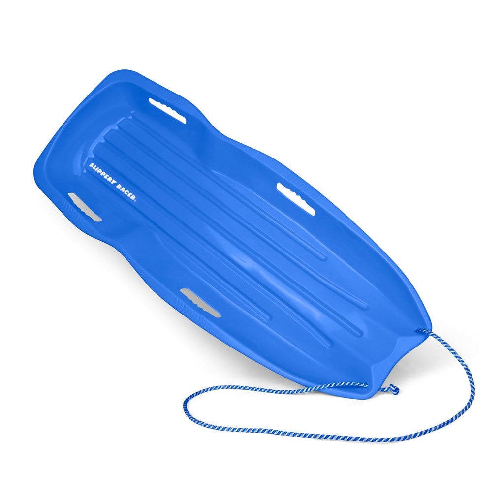 Kids Plastic Snow Sled with Pull Rope and Handles, Blue U726