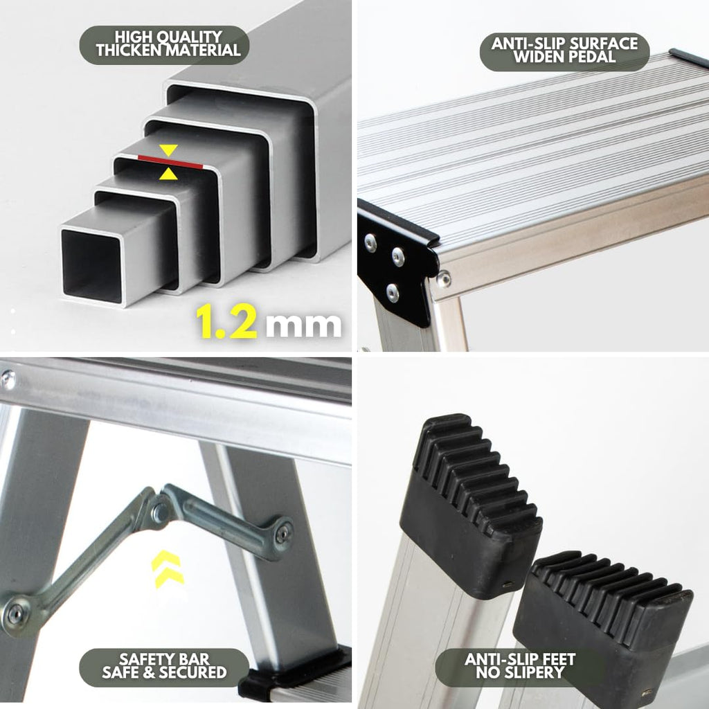 2 Step Aluminum Folding Ladder 330lbs X835737