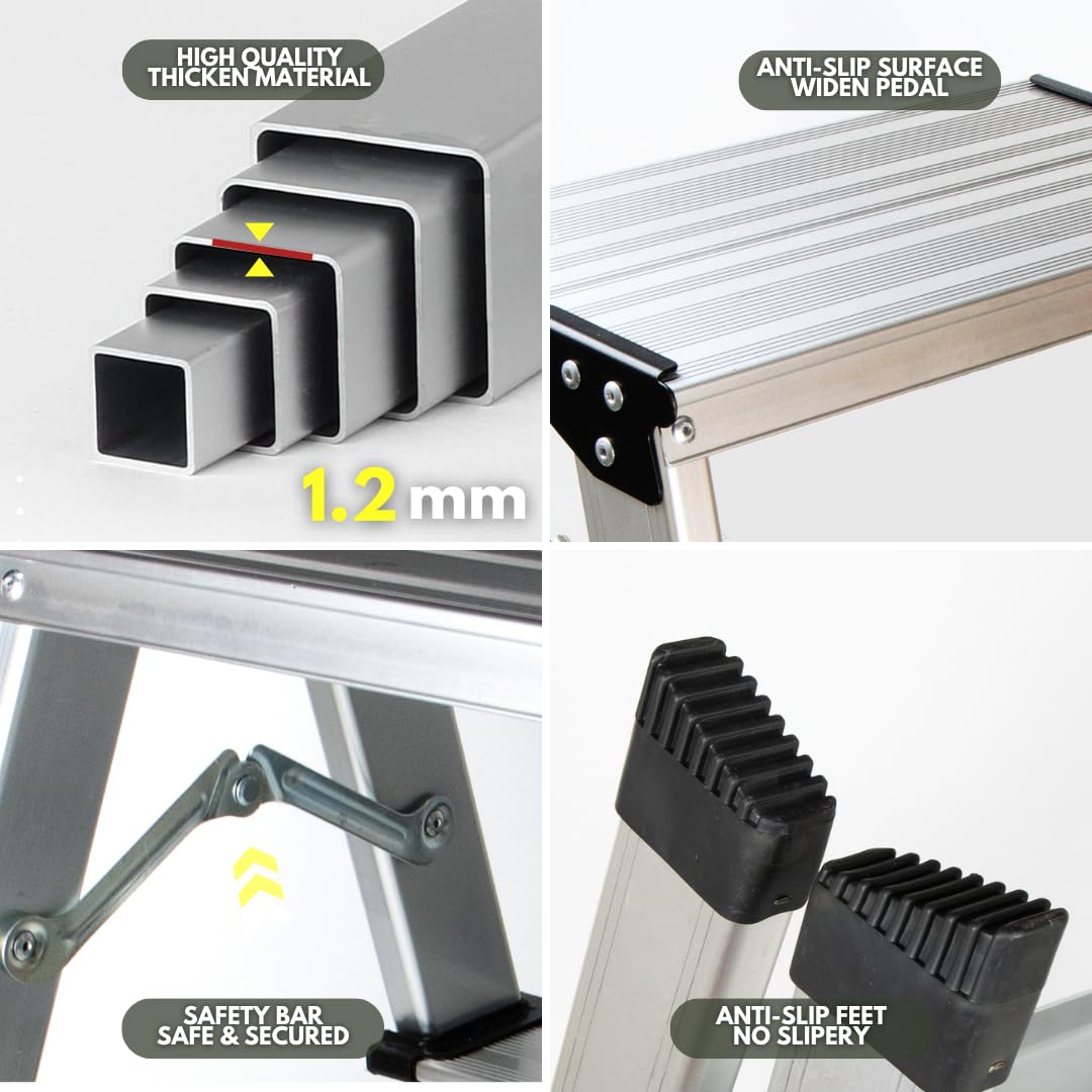 2 Step Aluminum Folding Ladder 330lbs X835737