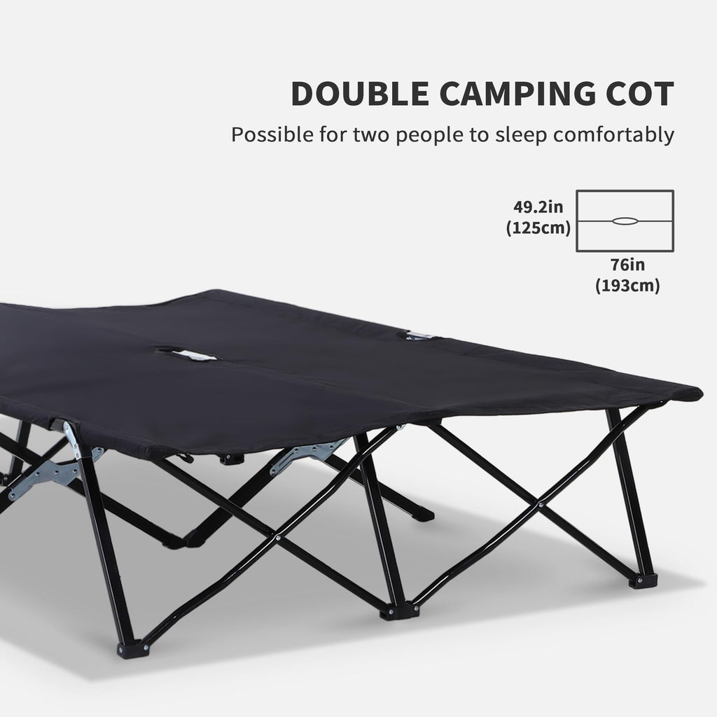 2 Person Folding Camping Cot with Carry Bag, 300 lbs Capacity V334355