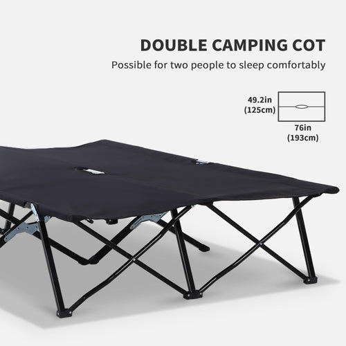 2 Person Folding Camping Cot with Carry Bag, 300 lbs Capacity V334355