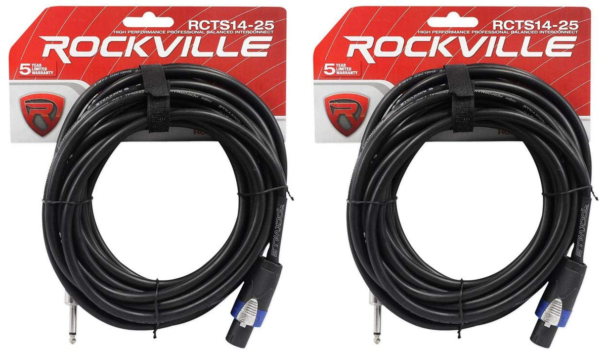 25' 14 AWG Speaker Cable, Copper, 2-Pack X79572