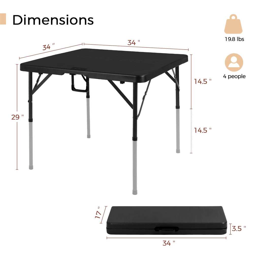 34" Black Folding Card Table A41523