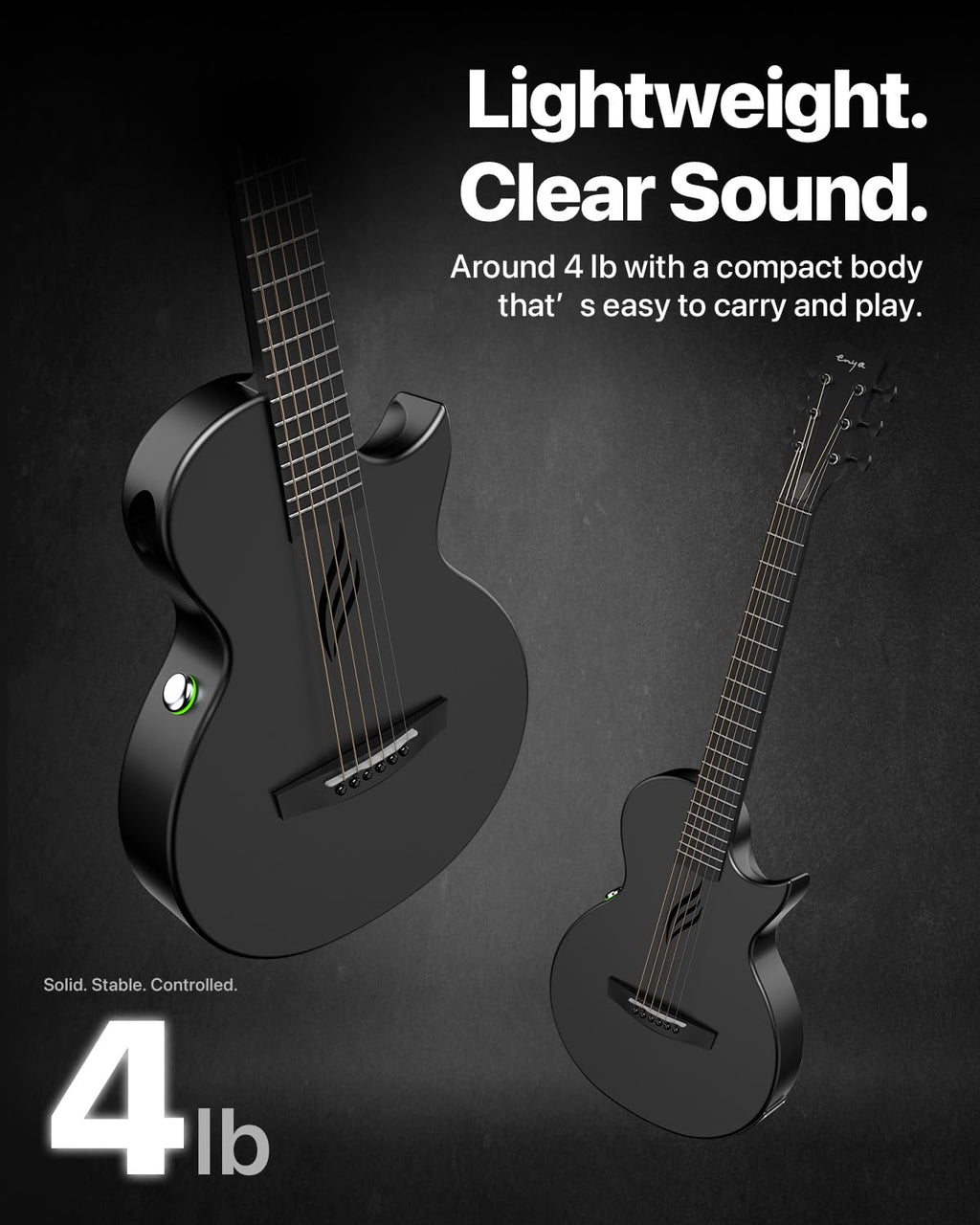 Carbon Fiber 35-Inch Smart Acoustic-Electric Travel Guitar X584806