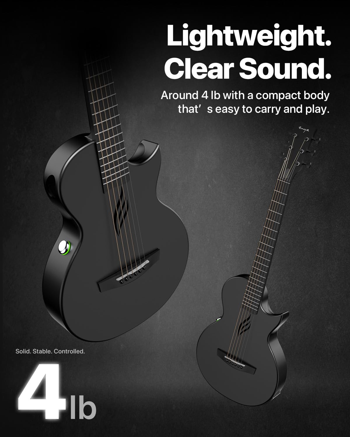 Carbon Fiber 35-Inch Smart Acoustic-Electric Travel Guitar X584806