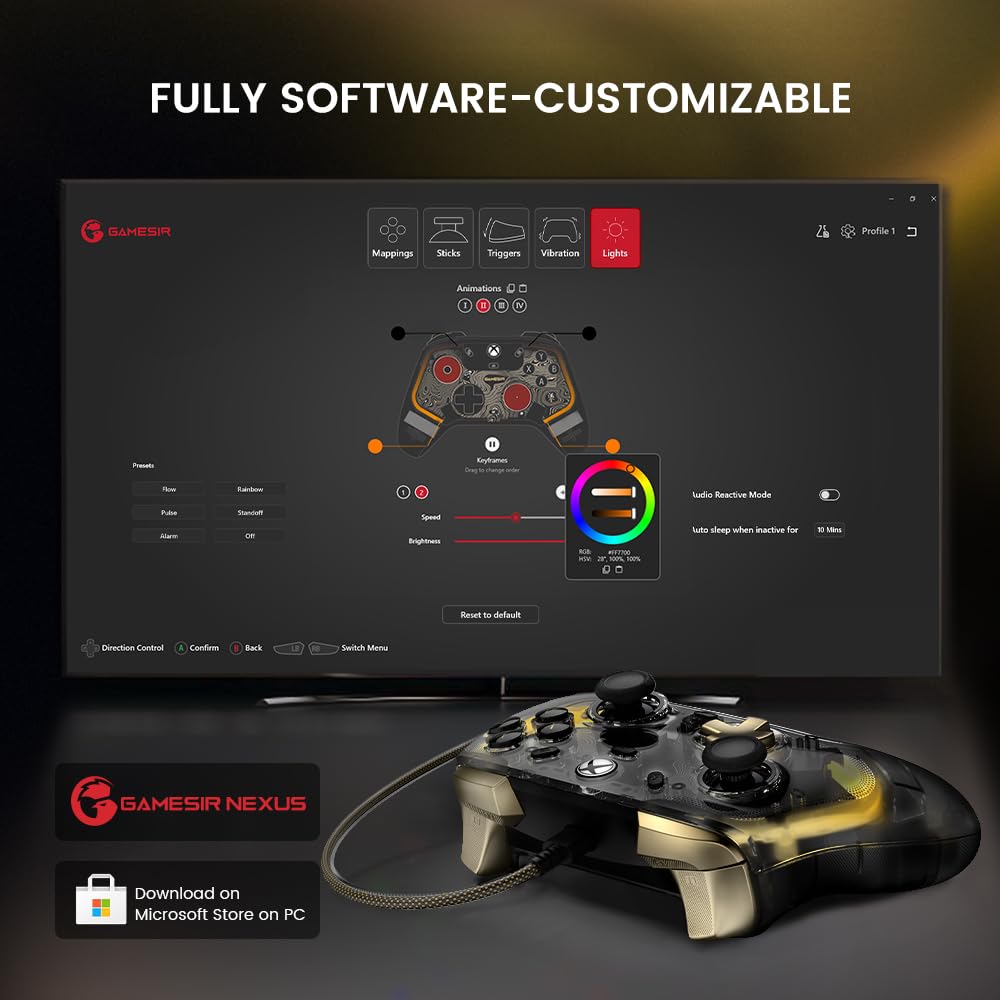 Wired Controller with RGB Lighting and Hall Effect Joystick Q39797