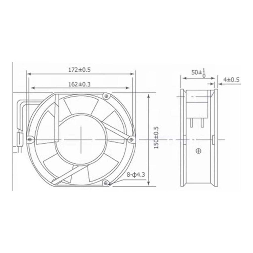 High Speed 172mm x 150mm x 51mm 24V Cooling Fan C4014