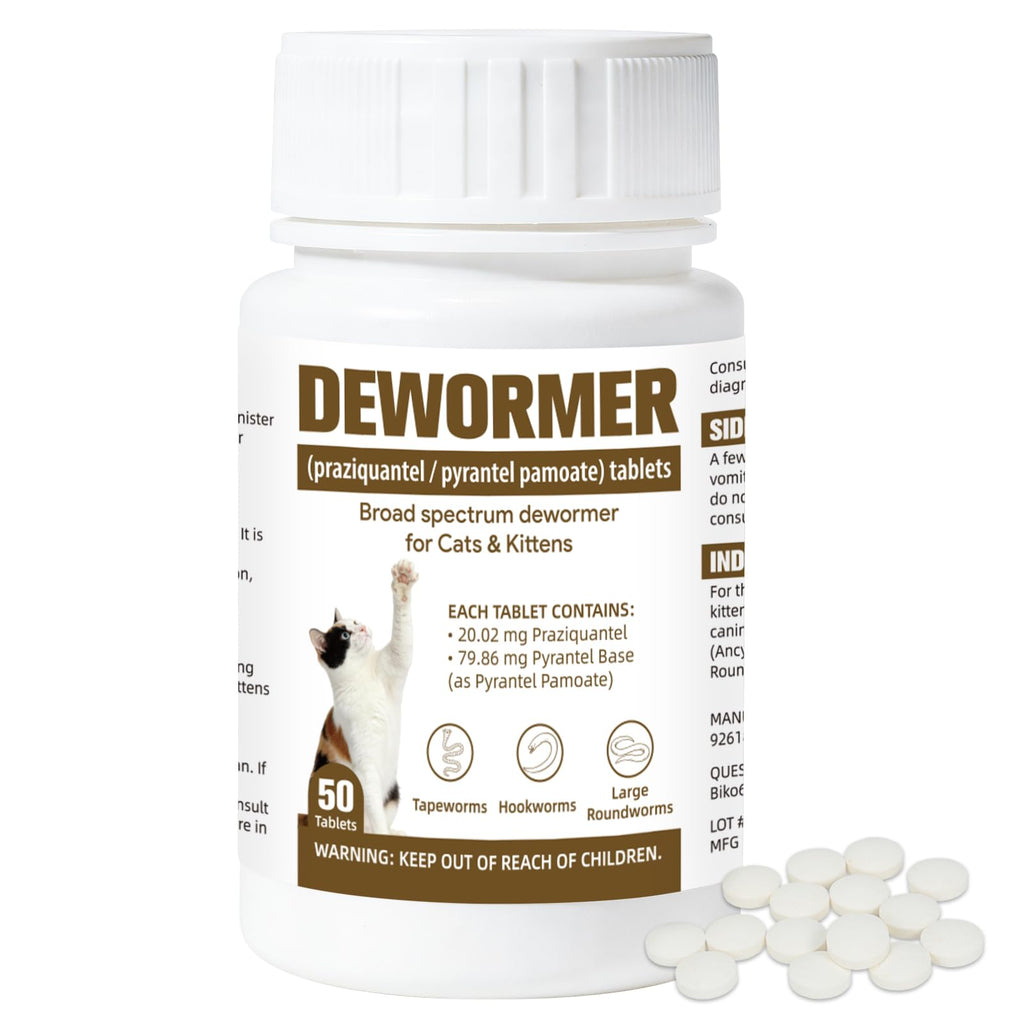 Broad-Spectrum Dewormer for Cats & Kittens, 50 Tablets R86510