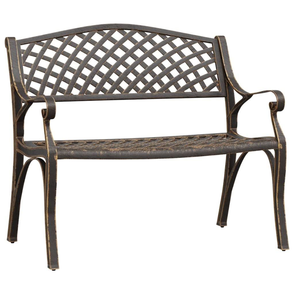 Cast Iron Metal Garden Bench with Antique Bronze Finish R4317