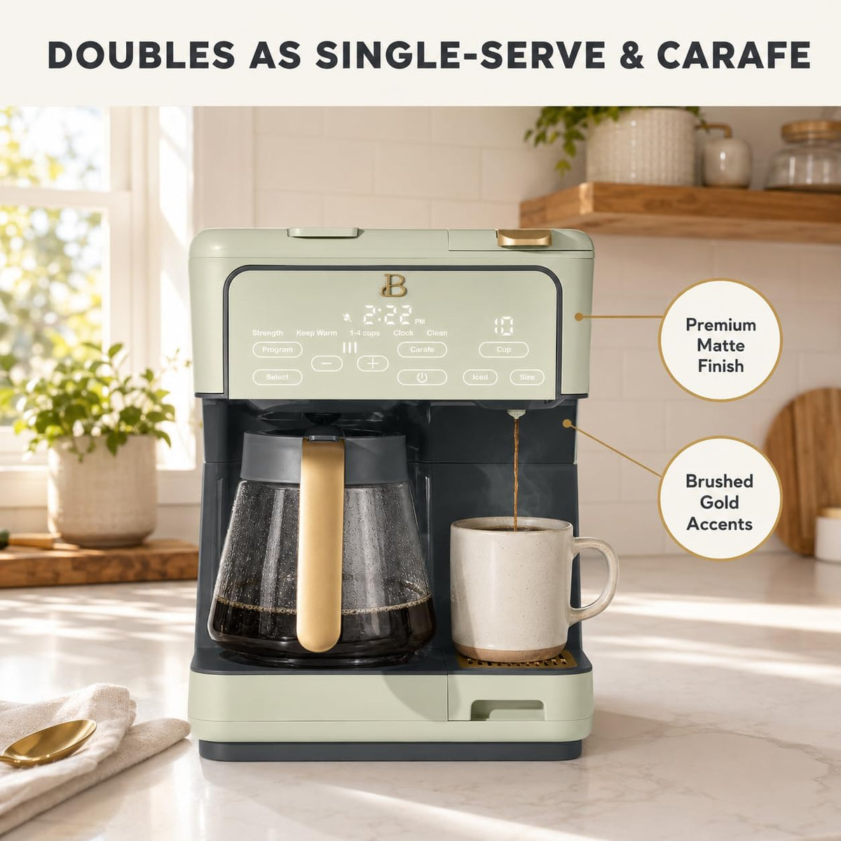 12 Cup Programmable Drip Coffee Maker with Reusable Filter S7602