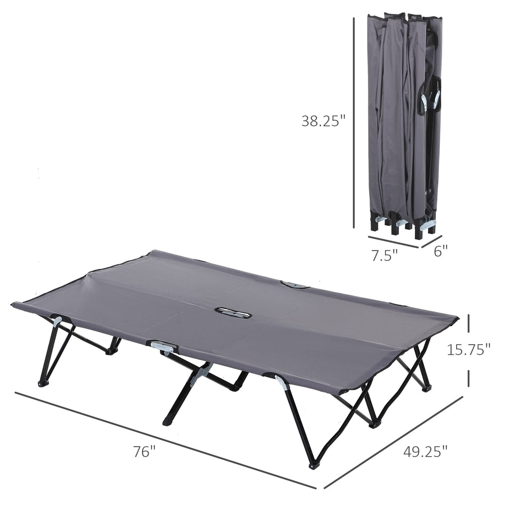 2 Person Folding Camping Cot with Carry Bag O23748
