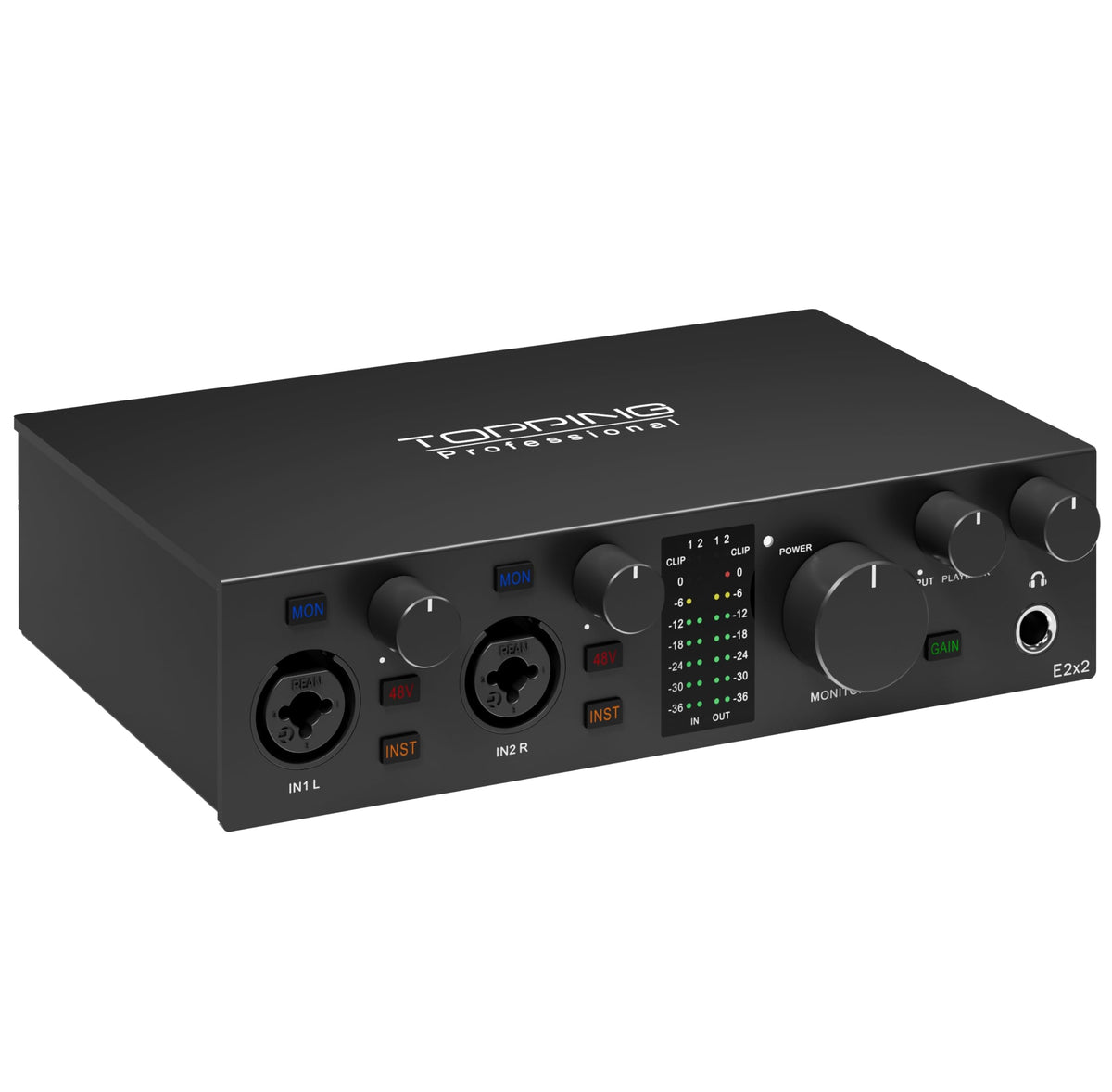 USB Audio Interface with 48V Phantom Power, Black I8710