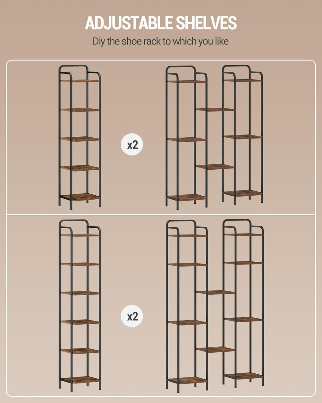 Narrow Industrial Bookcase V920