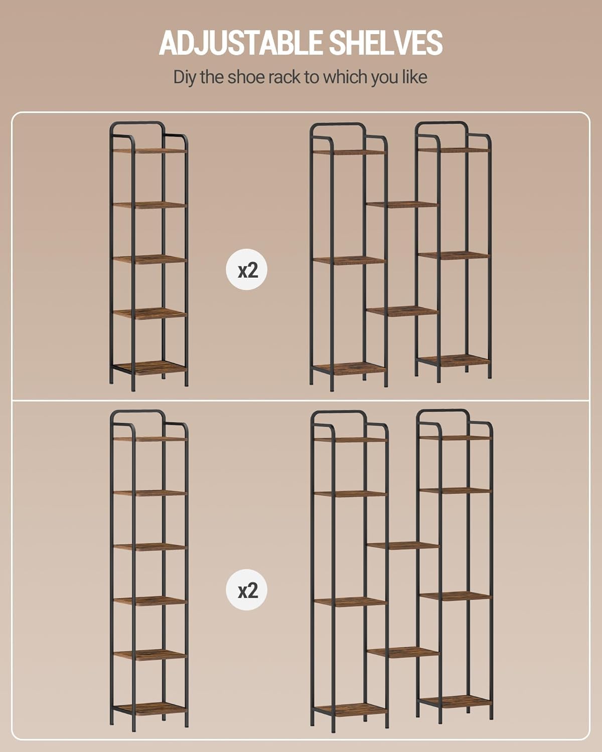 Narrow Industrial Bookcase V920