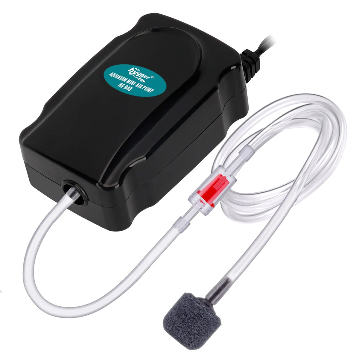 Mini Aquarium Air Pump Kit 1W for 2-20 Gallon Fish Tank with Air Tube Q717443