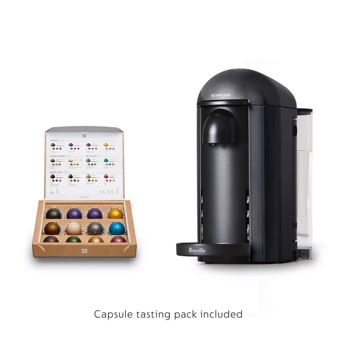 Ink Black Coffee and Espresso Maker with Milk Frother B519