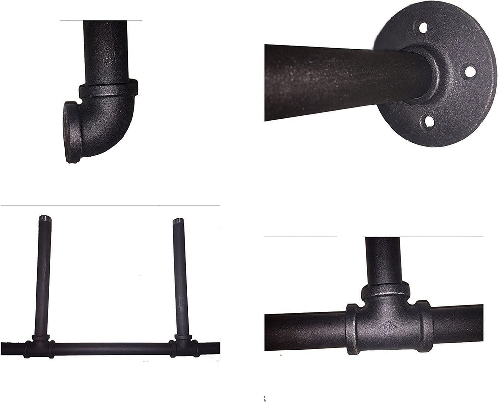 14" Deep 2Pcs Industrial Retro Wall Mount Iron Pipe Shelf T967