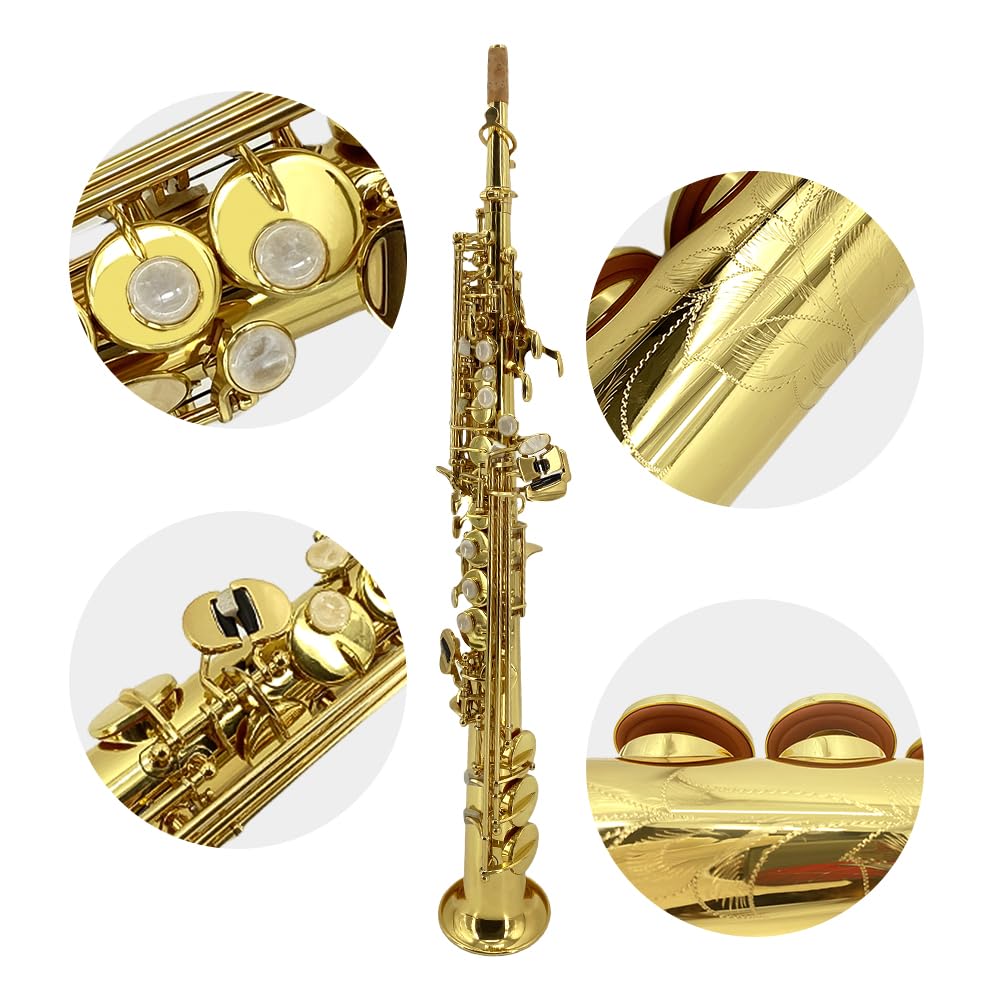 Straight Soprano Saxophone with Case, Mouthpiece, Neck Strap & Accessories A1145