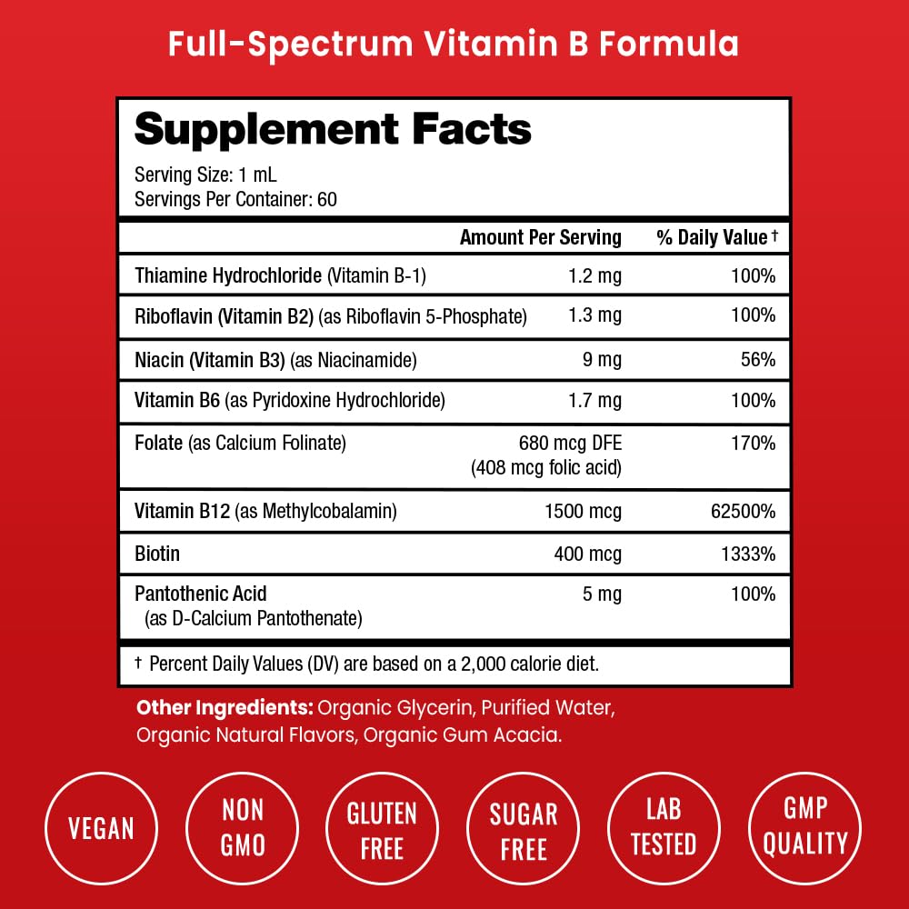 Organic Vitamin B Complex Liquid Drops 2oz L625874