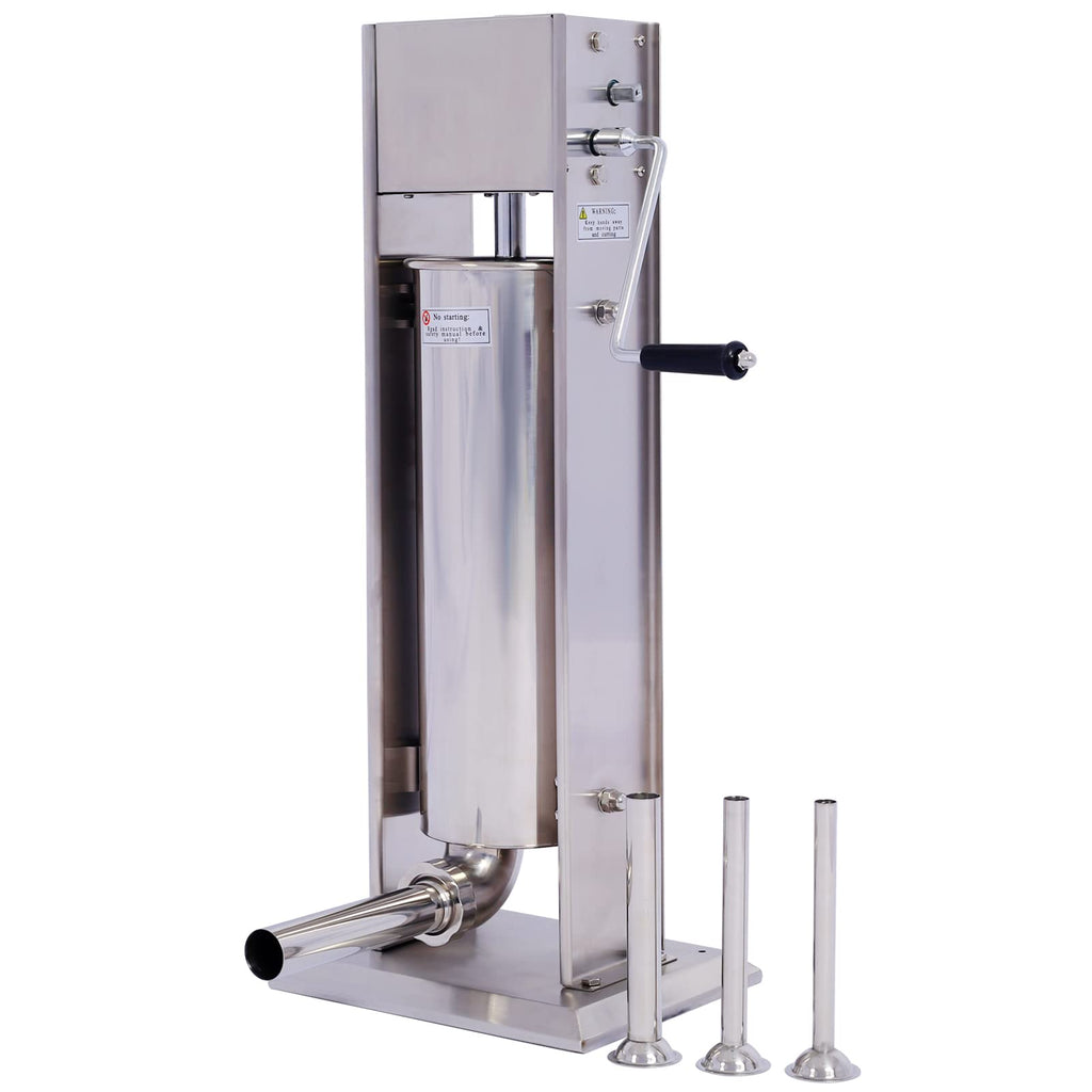 Stainless Steel Dual Speed 15lb/7L Sausage Stuffer with 4 Nozzles S86387