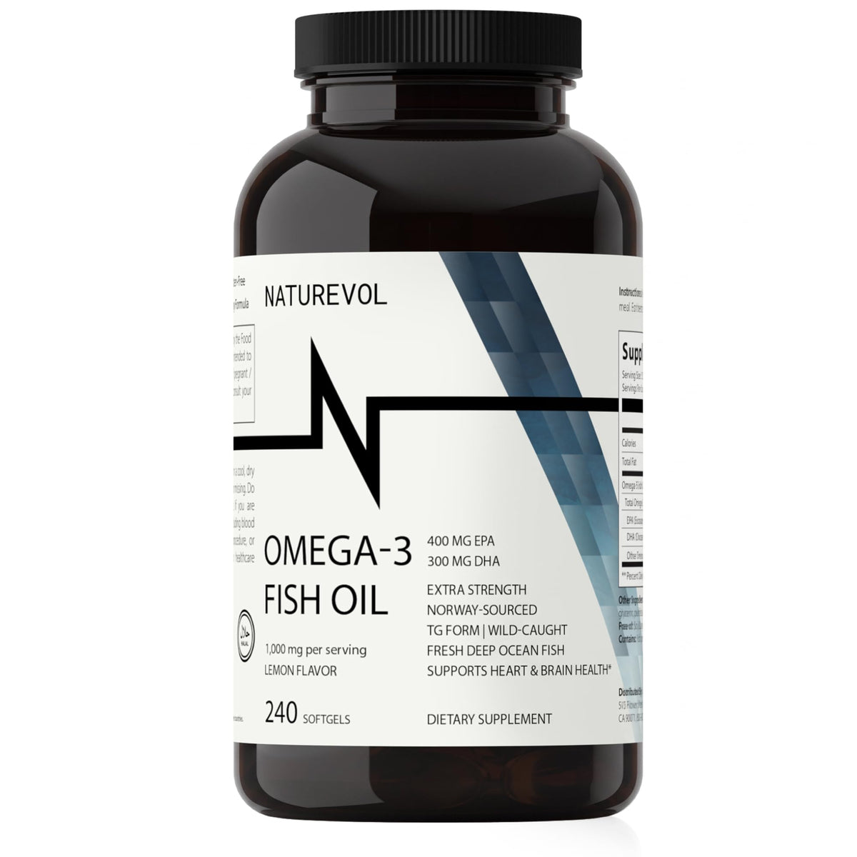 Omega-3 Fish Oil 1000mg 240 Softgels J2676