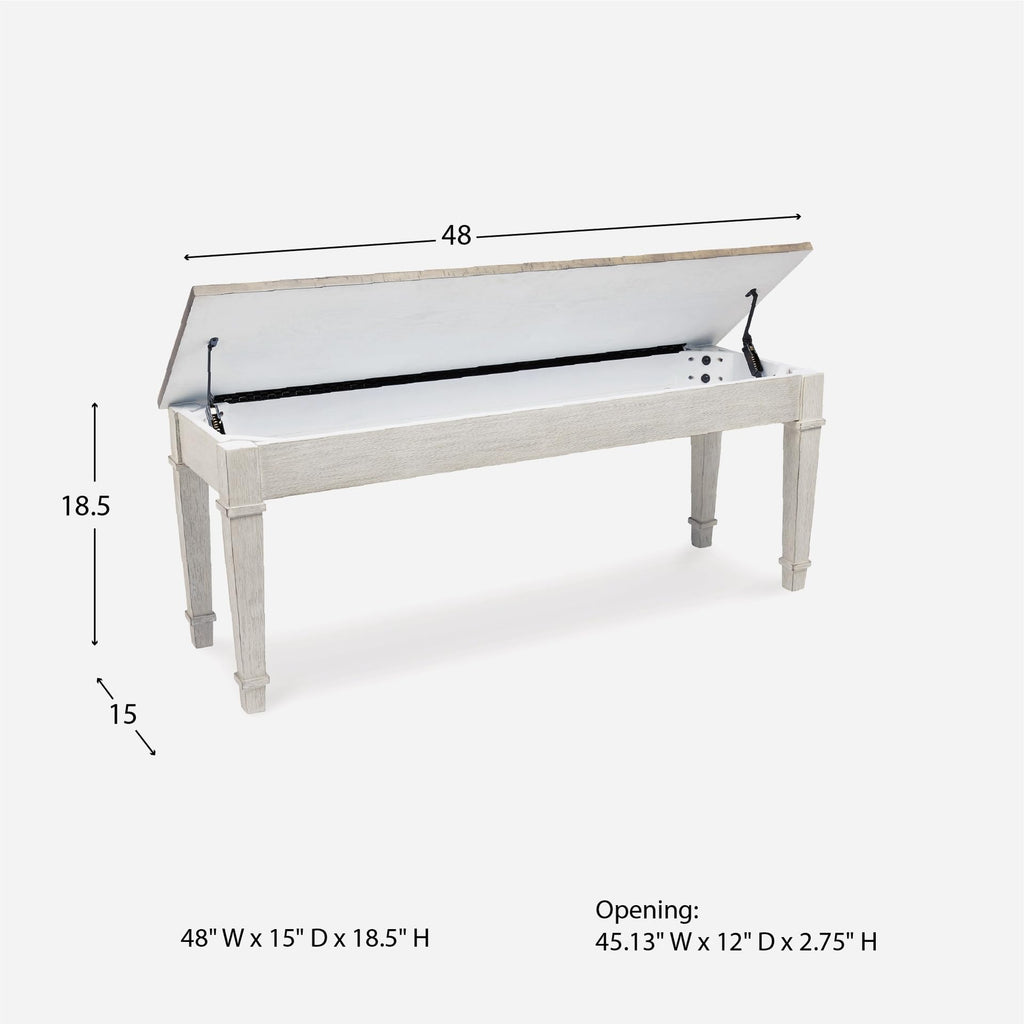 White Light Brown Wood Storage Bench X907602