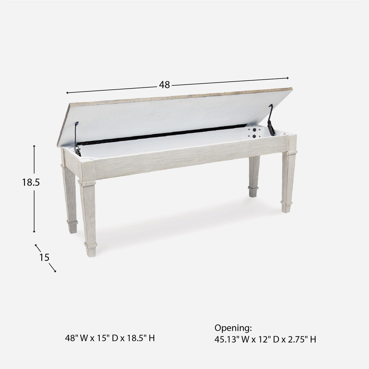 White Light Brown Wood Storage Bench X907602