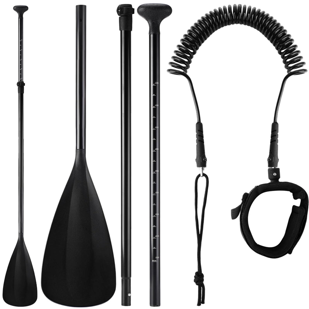 3 Pieces Paddle Board Paddle with Leash Detachable Aluminum Alloy Shaft K285830