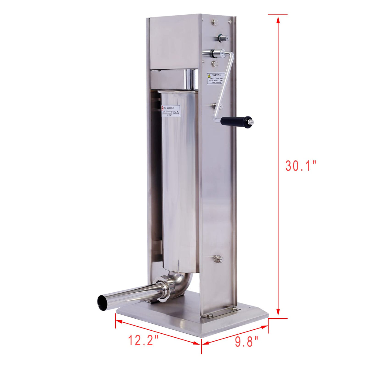 Stainless Steel Dual Speed 15lb/7L Sausage Stuffer with 4 Nozzles S86387