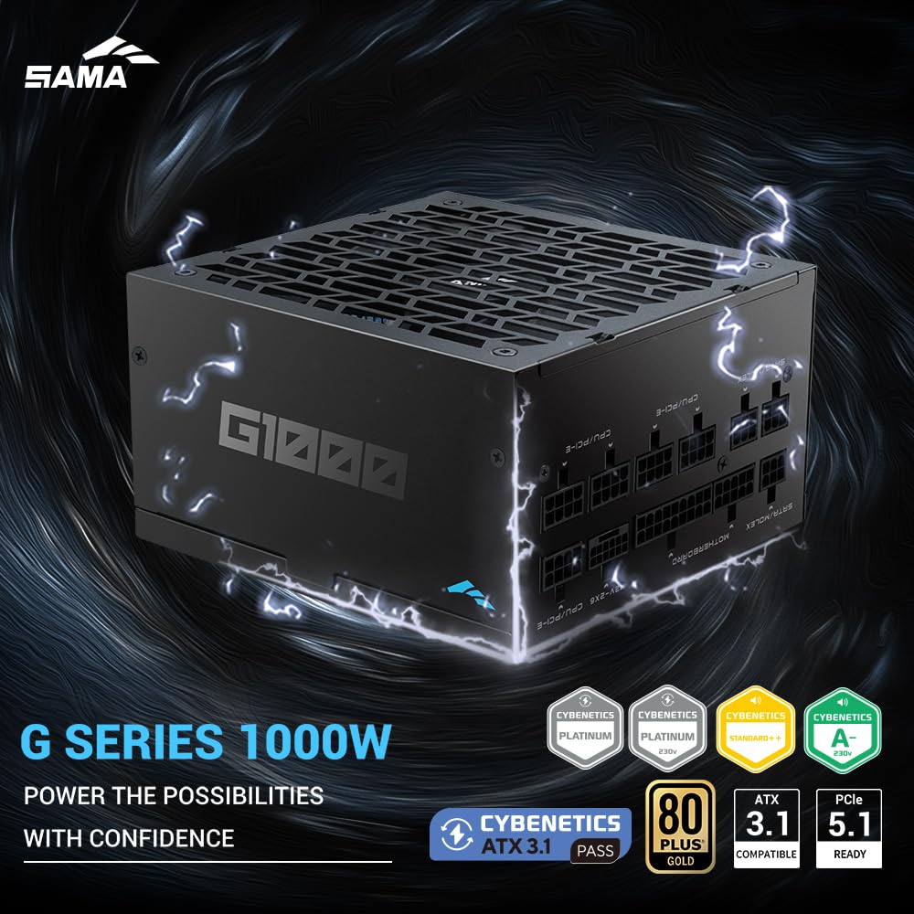 1000W Fully Modular ATX 3.1 Power Supply Black E35852