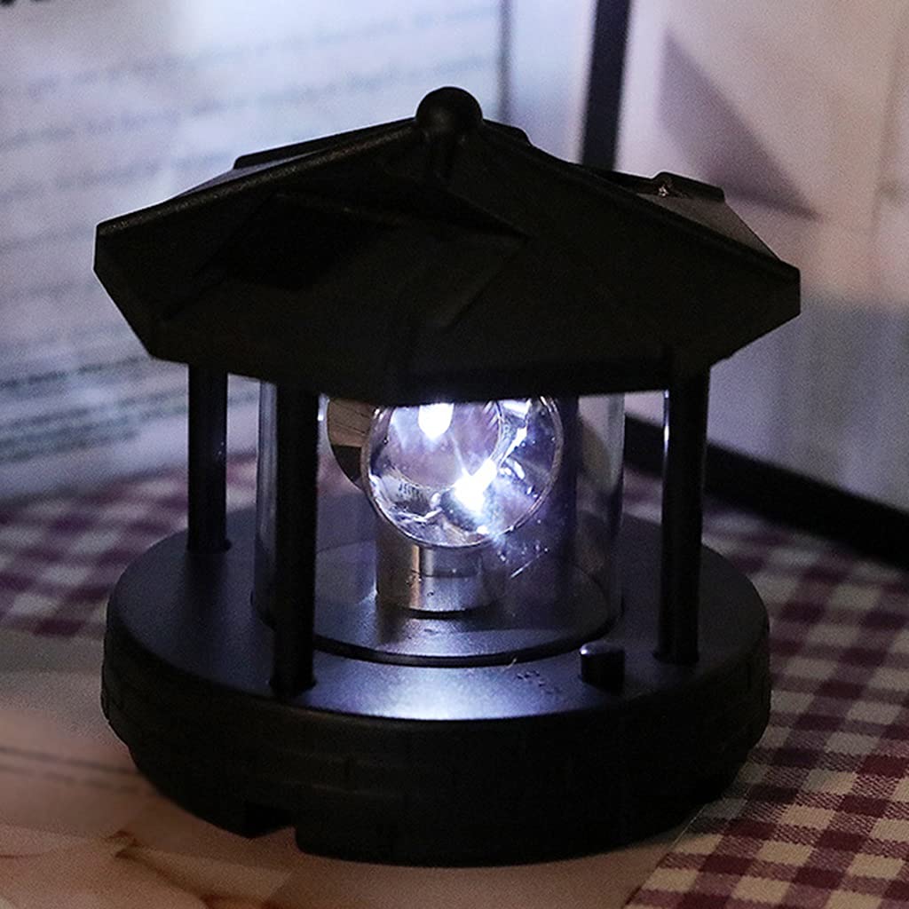 2 Pcs Solar Powered Lighthouse Shape Light D55433