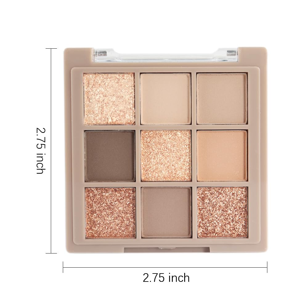 9 Colors Gold Matte Shimmer Vegan Eyeshadow Palette M7513