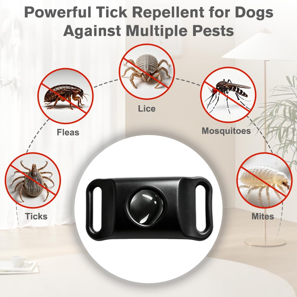 Flea and Tick Pendant for Dogs with 2 Silicone Buckles 4 Refills N83585