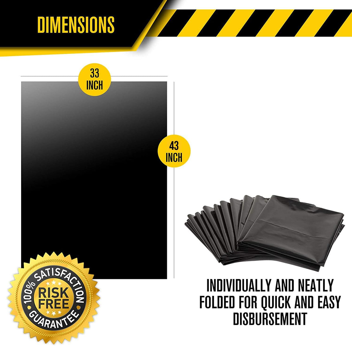 39 Gallon Black Yard Cleanup Bags 100 Count with Ties L311060