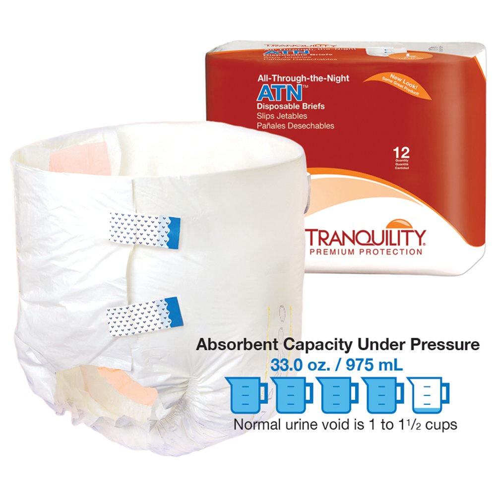 Large Adult Diapers with Tabs, 12 Ct T4044