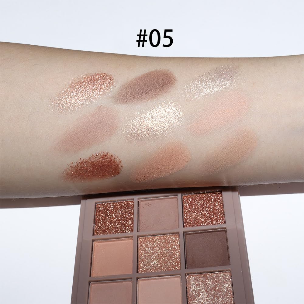 9 Colors Gold Matte Shimmer Vegan Eyeshadow Palette M7513